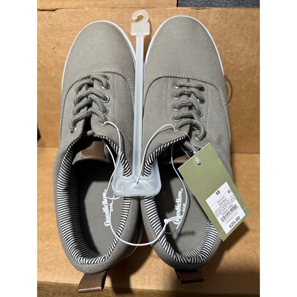 Goodfellow & Co Mens Gray Canvas Sneakers Low Top Lace Up Shoes Size 10 NEW